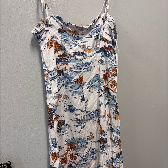 Free People Beach Party Midi Neutral Cream Floral Print Women's Dress vacation - Picture 10 of 10